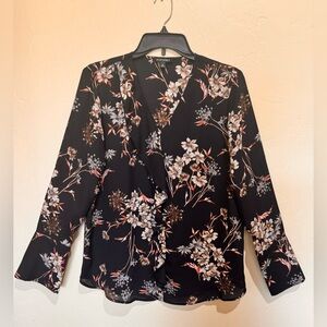 Forever 21 Black Floral Blouse